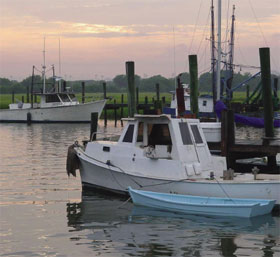 shrimp boats in Mount Pleasant, South Carolina